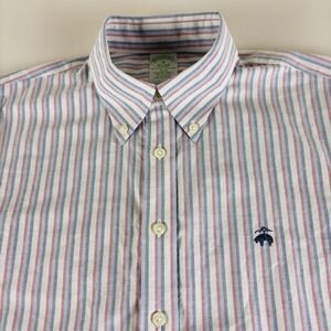 Brooks Brothers Slim Fit‎ Medium Striped Dress Shirt Long Multi Color